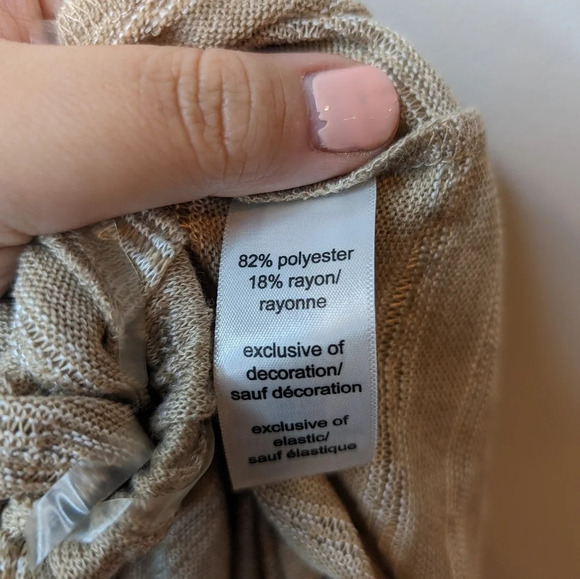 NWT Maurice's Tan White Stiped Smocked Off the Shoulder Top Lace Women 1 Boho - Picture 8 of 10